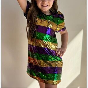 Sequined Mardi Gras dress - size 4